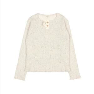 NWT BUHO Soft Rib Sweatshirt Henley Natural 4Y